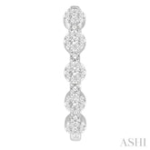 1 Ctw Circular Five Mount Lovebright Round Cut Diamond Hoop Earrings in 14K White Gold